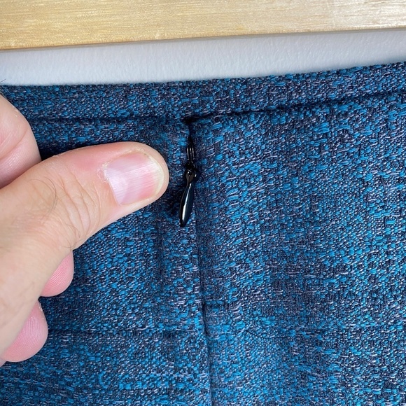 Ann Taylor Women's Teal/Black Mini Pencil Skirt Size 10 Straight Short Lined - Picture 5 of 14